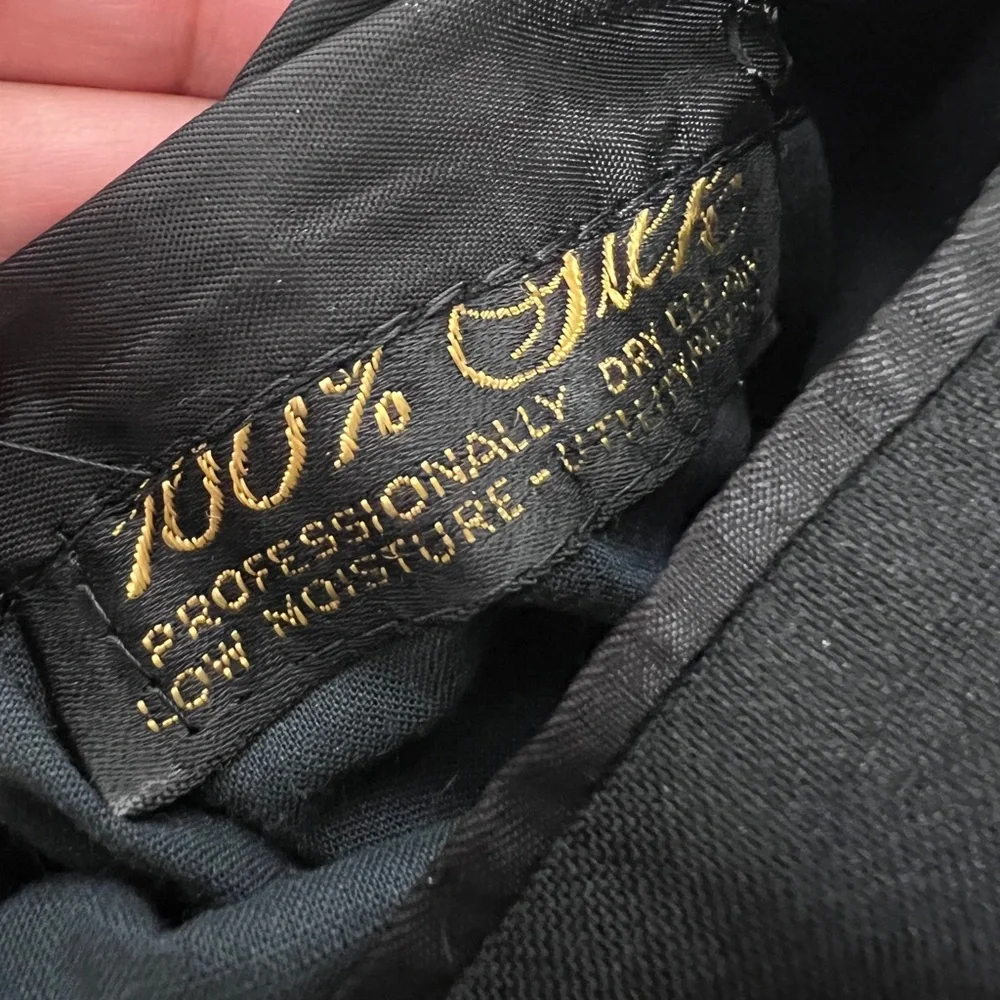 Vintage Christian Dior 100% Silk Blazer Men's‎ 2-Button Black ACTWU USA 80s 90s